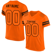 Custom Orange Orange-Brown Mesh Authentic Football Jersey
