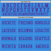 Custom Powder Blue Orange-Purple Mesh Authentic Throwback Football Jersey