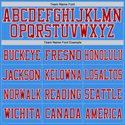 Custom Powder Blue Red-White Mesh Authentic Football Jersey