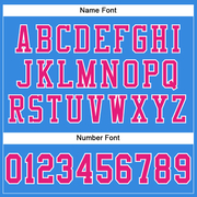 Custom Powder Blue Hot Pink-White Mesh Authentic Football Jersey