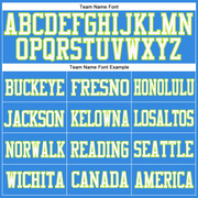 Custom Powder Blue Neon Green-White Mesh Authentic Football Jersey