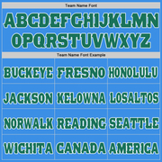 Custom Powder Blue Kelly Green-White Mesh Authentic Football Jersey