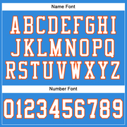 Custom Powder Blue White-Orange Mesh Authentic Football Jersey