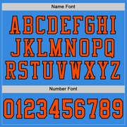 Custom Powder Blue Orange-Black Mesh Authentic Football Jersey