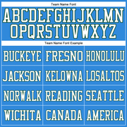 Custom Powder Blue White-Green Mesh Authentic Football Jersey