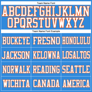 Custom Powder Blue White-Orange Mesh Authentic Football Jersey