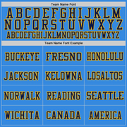 Custom Powder Blue Navy-Gold Mesh Authentic Throwback Football Jersey