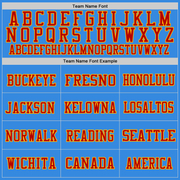 Custom Powder Blue Red-Gold Mesh Authentic Throwback Football Jersey