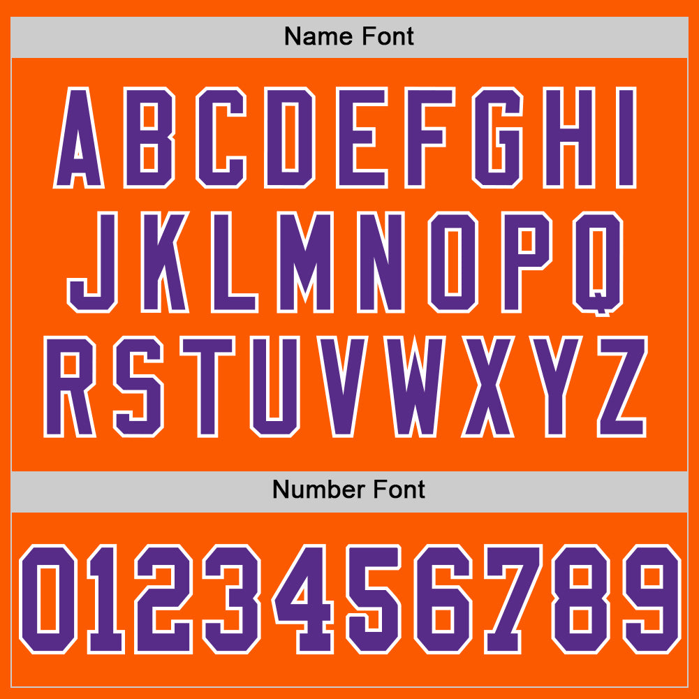 Custom Orange Purple-White Mesh Authentic Throwback Football Jersey