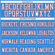 Custom Powder Blue White-Red Mesh Authentic Football Jersey