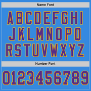 Custom Powder Blue Purple-Gold Mesh Authentic Throwback Football Jersey