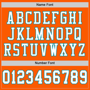 Custom Orange White-Teal Mesh Authentic Throwback Football Jersey