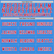 Custom Powder Blue Red-White Mesh Authentic Throwback Football Jersey