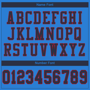 Custom Powder Blue Navy-Red Mesh Authentic Football Jersey