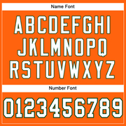Custom Orange White-Green Mesh Authentic Football Jersey