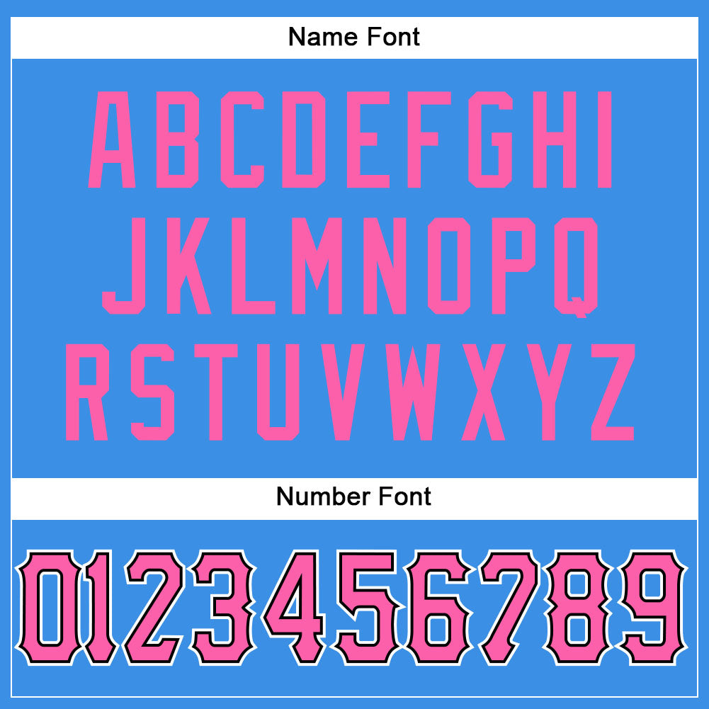 Custom Powder Blue Pink-Black Mesh Authentic Football Jersey