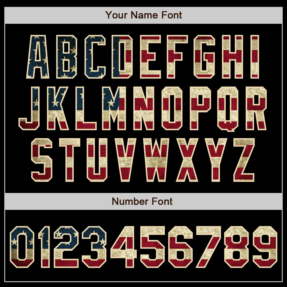 Custom Black Vintage USA Flag-Cream Authentic Baseball Jersey