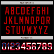 Custom Black USA Flag-Red Authentic Baseball Jersey