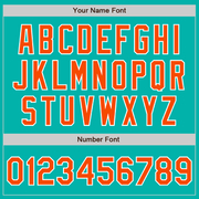 Custom Aqua Orange-White Authentic Baseball Jersey