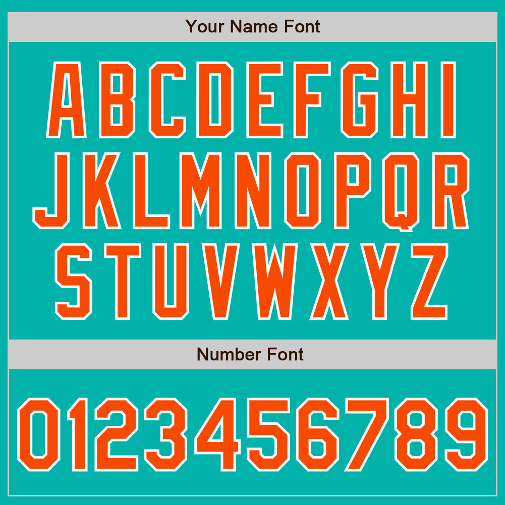 Custom Aqua Orange-White Authentic Baseball Jersey