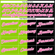 Custom Black Pink-Neon Green Split Fashion Performance T-Shirt