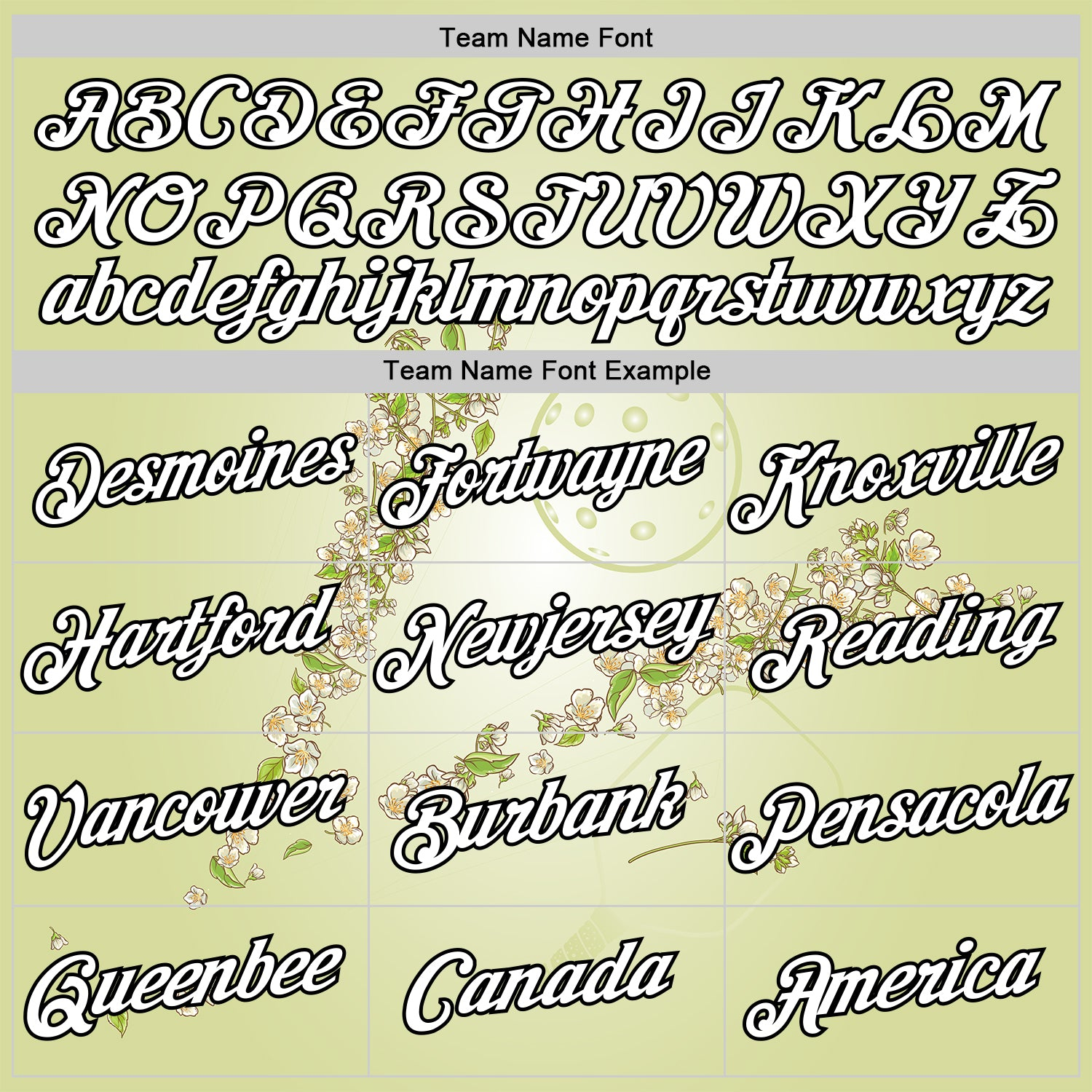 Custom Green White-Black 3D Pickleball Paddles Balls Floral Performance T-Shirt