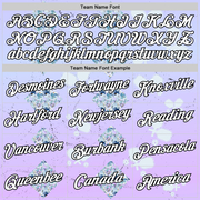 Custom Purple White-Black 3D Pickleball Paddles Balls Floral Performance T-Shirt