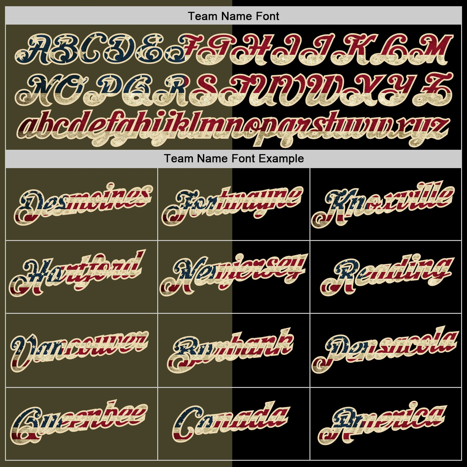 Custom Black Vintage USA Flag Olive-Cream Split Fashion Performance T-Shirt