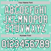 Custom Green White-Black 3D Pickleball Paddles Balls Floral Performance T-Shirt