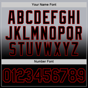 Custom Gray Black-Red Fade Fashion Performance T-Shirt