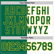 Custom Kelly Green White-Yellow Split Fashion Performance T-Shirt
