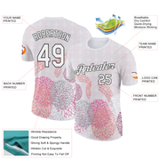 Custom White Black 3D Pickleball Paddles Balls Floral Performance T-Shirt