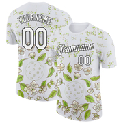 Custom White Black 3D Pickleball Balls Performance T-Shirt