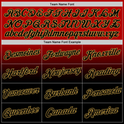 Custom Red Black-Old Gold Fade Fashion Performance T-Shirt