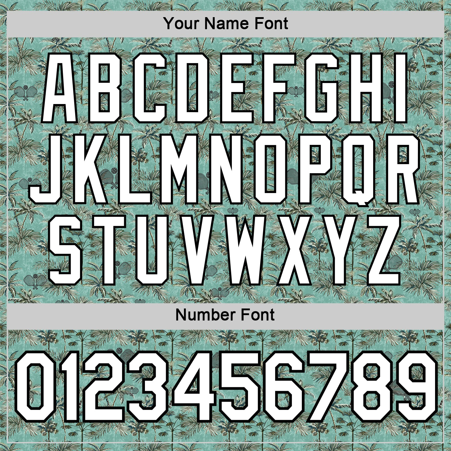 Custom Green White-Black 3D Pickleball Paddles Balls Tropical Palm Trees Performance T-Shirt