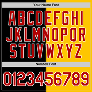 Custom Black Red-Yellow Split Fashion Performance T-Shirt