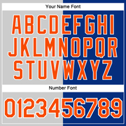 Custom Royal Orange-Gray Split Fashion Performance T-Shirt