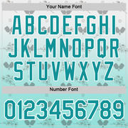 Custom Blue Teal-White 3D Gradient Pickleball Paddles Balls Floral Performance T-Shirt