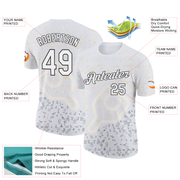 Custom White Black 3D Pickleball Paddles Balls Floral Performance T-Shirt