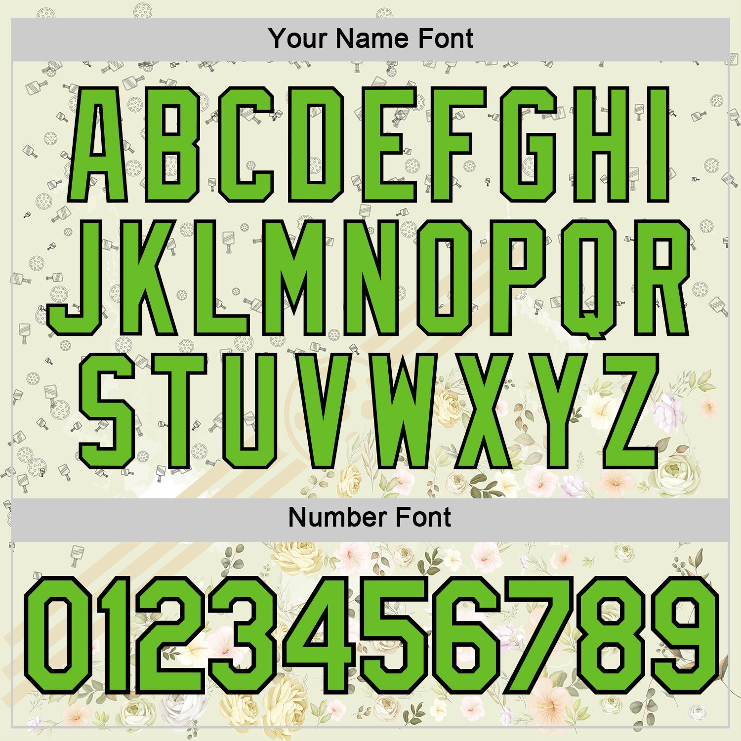 Custom Cream Aurora Green-Black 3D Pickleball Paddles Balls Floral Performance T-Shirt