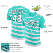 Custom Green White-Black 3D Pickleball Paddles Balls Floral Performance T-Shirt