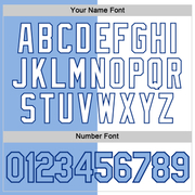 Custom Light Blue White-Royal Split Fashion Performance T-Shirt