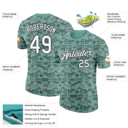 Custom Green White-Black 3D Pickleball Paddles Balls Tropical Palm Trees Performance T-Shirt