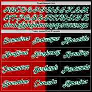 Custom Black Kelly Green-Red Split Fashion Performance T-Shirt