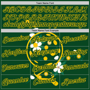 Custom Green Yellow 3D Pickleball Paddles Balls Floral Performance T-Shirt