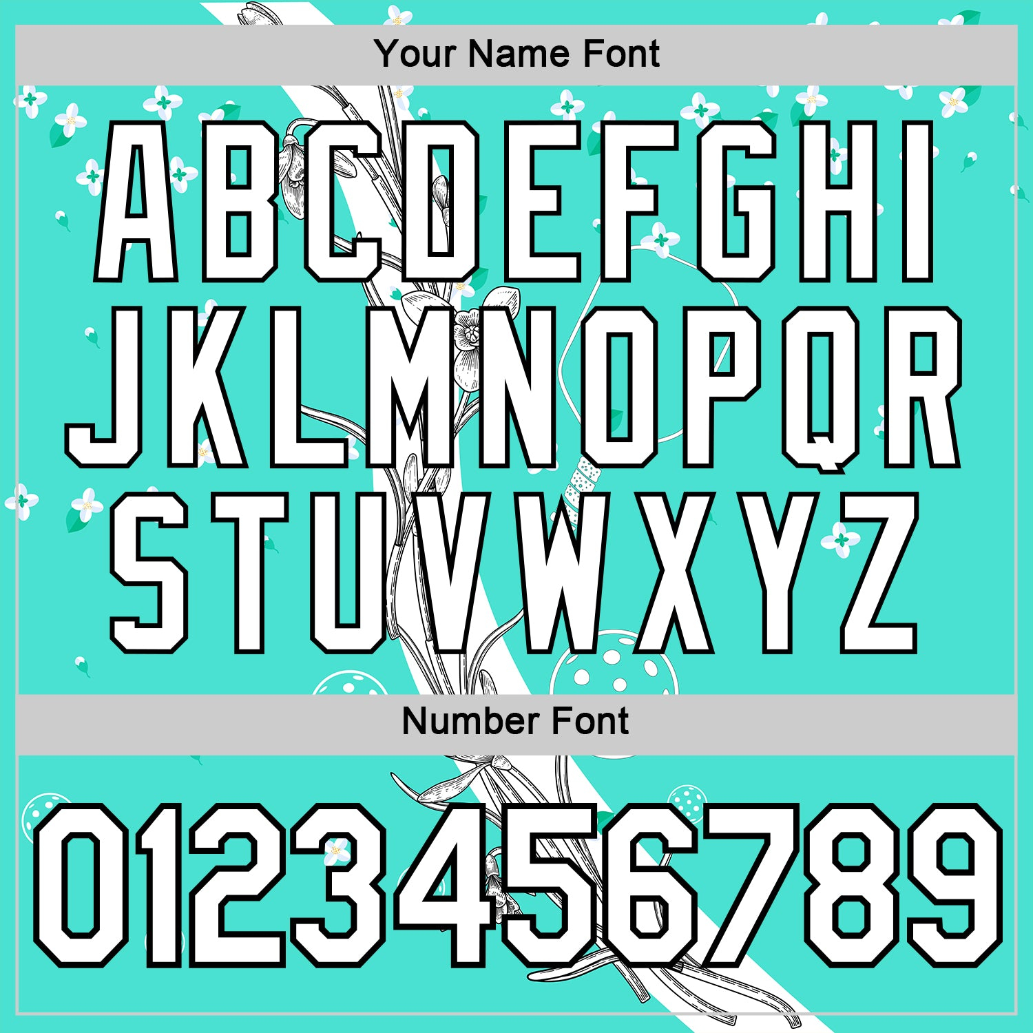 Custom Green White-Black 3D Pickleball Paddles Balls Floral Performance T-Shirt