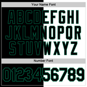 Custom Black White-Kelly Green Split Fashion Performance T-Shirt