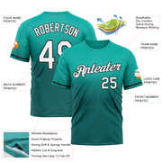 Custom Aqua Teal-Black Fade Fashion Performance T-Shirt