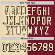 Custom Cream Crimson-Black Split Fashion Performance T-Shirt