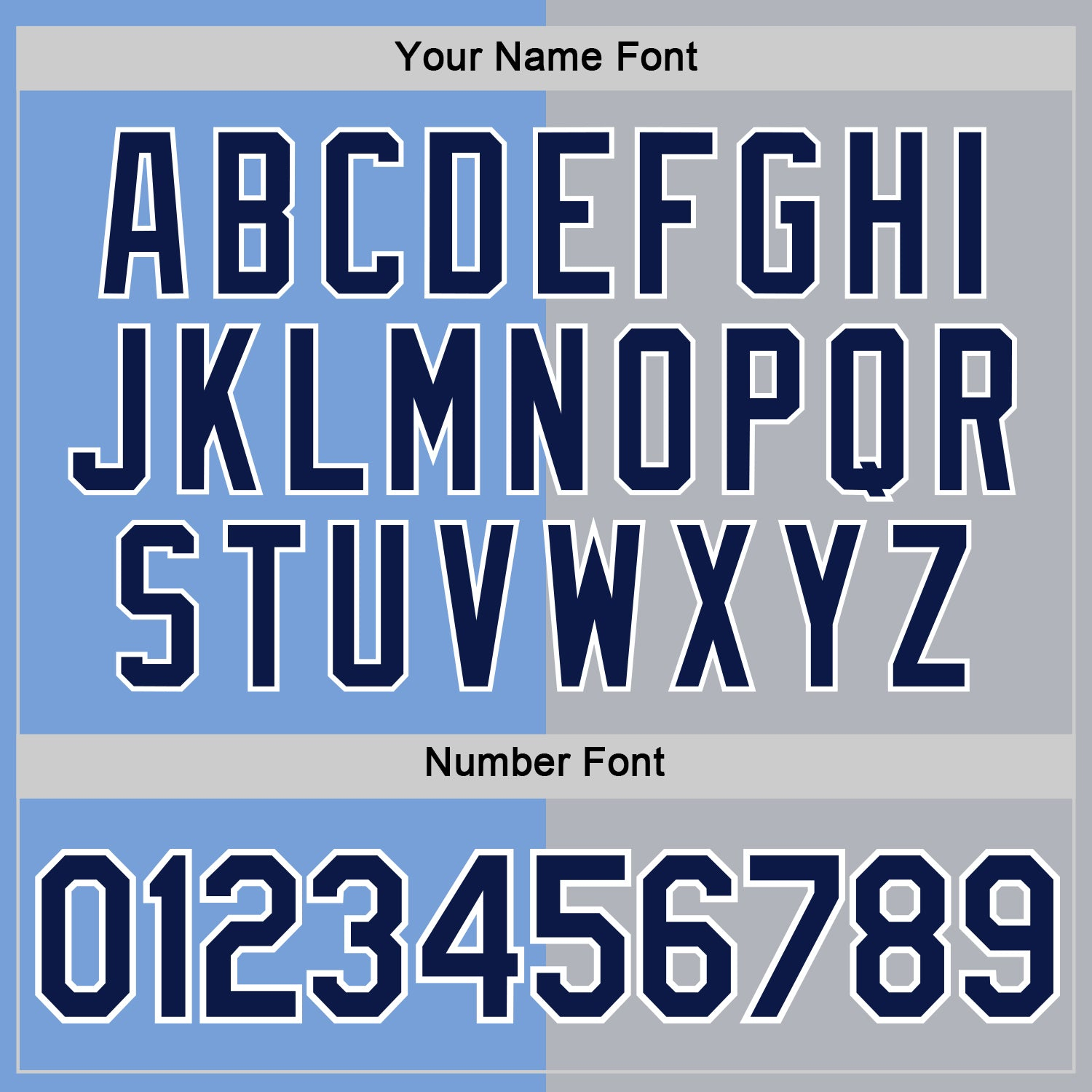 Custom Powder Blue Navy-Gray Split Fashion Performance T-Shirt